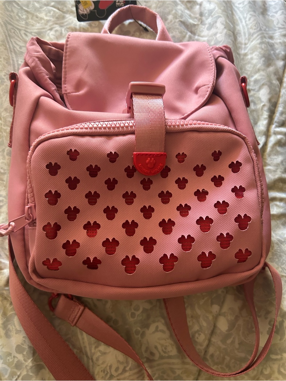 Pink Backpack with Mickey Cutouts
